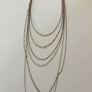 Layered silver necklace